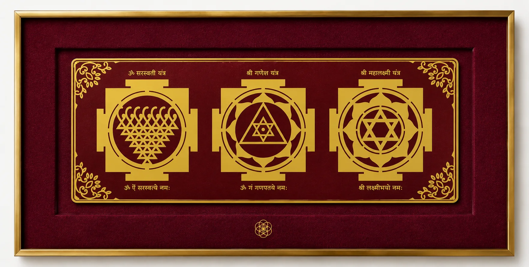 Saraswati • Ganesha • Mahalakshmi Yantra – Wisdom, Success & Prosperity thumbnail 3